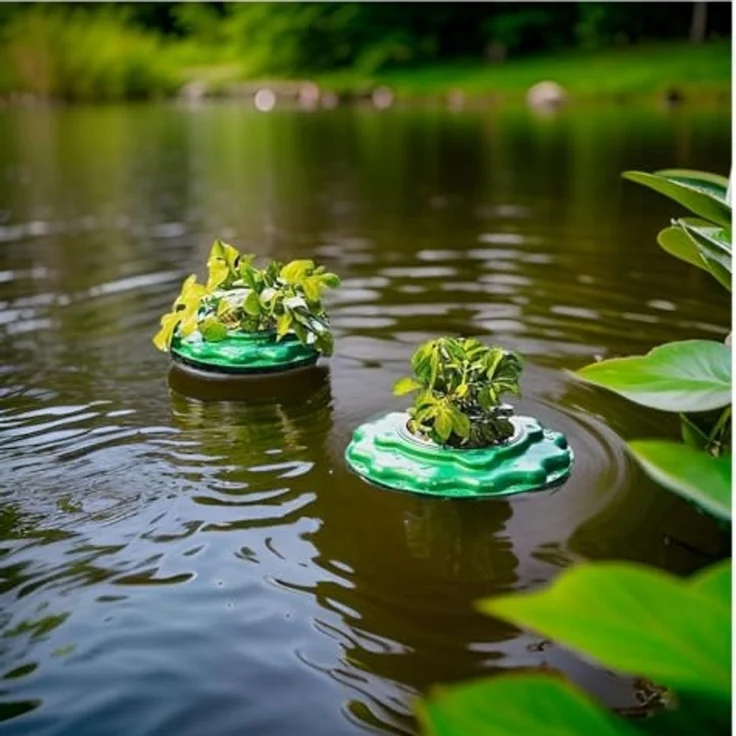 Teich-Pflanztopf schwimmend, 2er Set treibende Pflanzinsel Gartenteich Insel – Bild 4