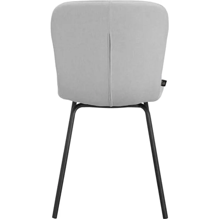 Ulmar Esszimmerstuhl 2er Set, Stoff Hellgrau, Polsterstuhl mit schwarzen Metallbeinen, moderner Essstuhl für Küche, Esszimmer und Wohnzimmer, 44 x 52 x 80 cm – Bild 6