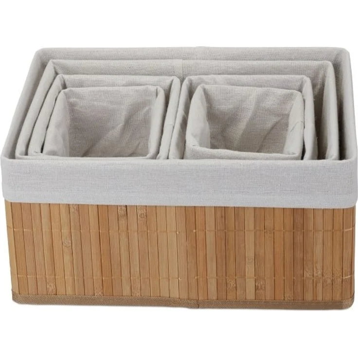 Aufbewahrungskorb Bambus 6er Set – Bild 6