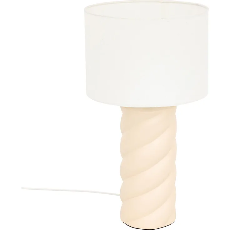 Atmosphera Noly Tischlampe, Keramik beige, H44cm, moderne Eleganz für Innenräume