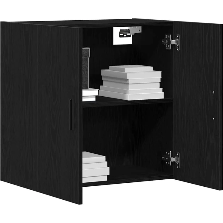 vidaXL Wandmontierter Schrank Schwarz Eichen-Optik 60 x 31 x 60 cm 862946 – Bild 2