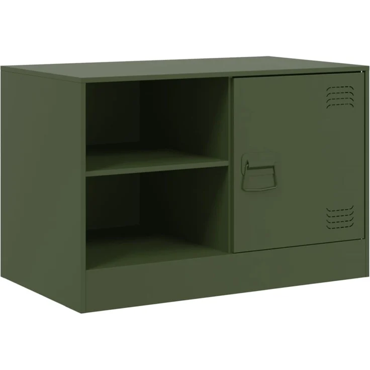 2 pcs TV-Schrank, Lowboard Olivgrün 67x39x44 cm Stahl – Bild 6