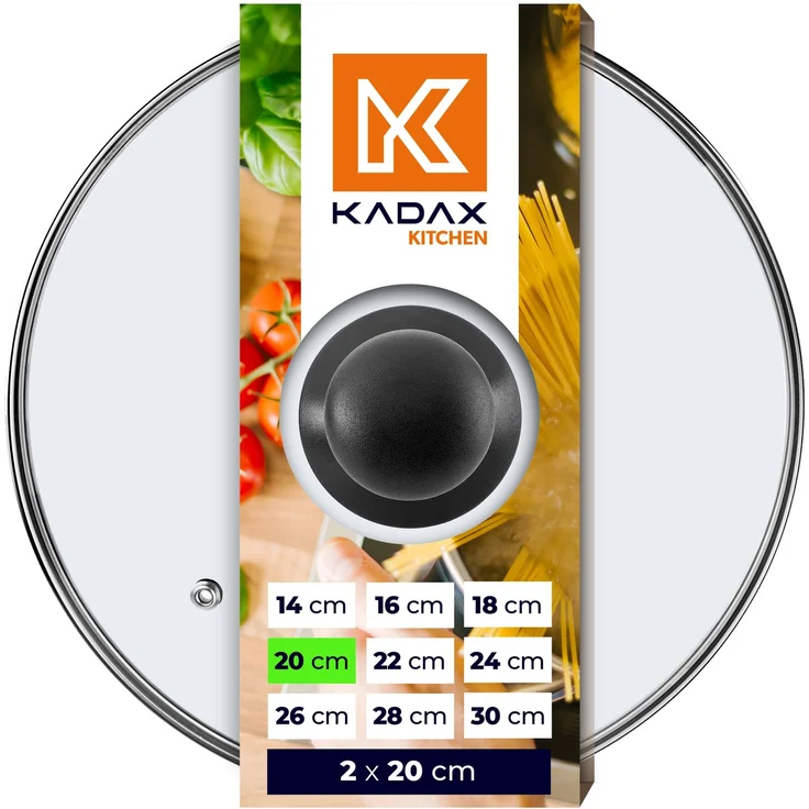 KADAX Glasdeckel 20cm hitzebeständig Universal 2 Stk – Bild 3
