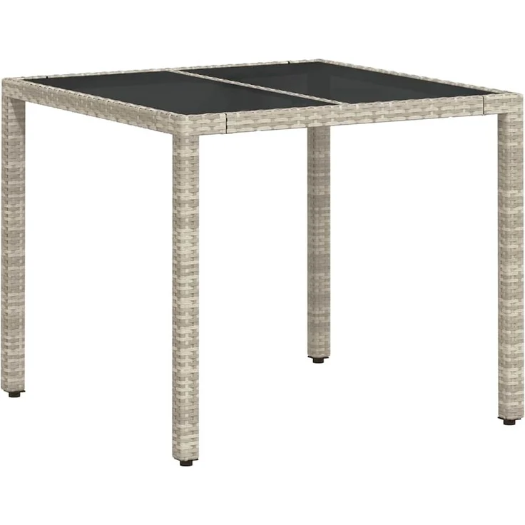 vidaXL Garten Essgruppe 3 pcs Hellgrau Poly-Rattan 3334895 – Bild 4