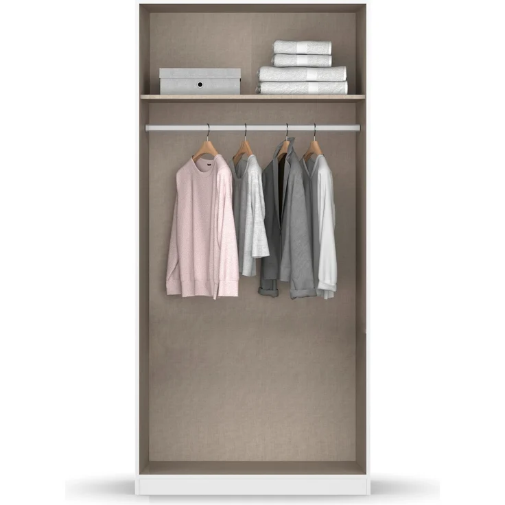 rauch Kleiderschrank, Drehtürenschrank COSTA, 2-türig, push-to-open, Alpinweiß, 91 x 197 x 54 cm – Bild 6