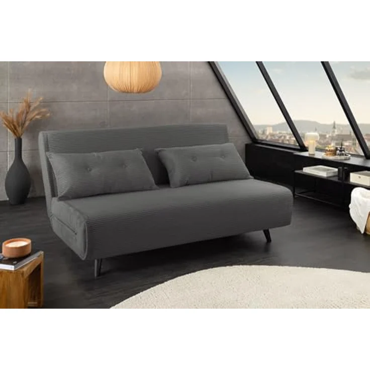 riess-ambiente Relaxsessel SMART MULTIFUNCTION 140cm grau - Cord, Bettfunktion, FSC-zertifiziert (Einzelartikel, 1-St), Ausziehbarer Schlafsessel - ideal für Arbeits-, Wohn- und Gästezimmer – Bild 2