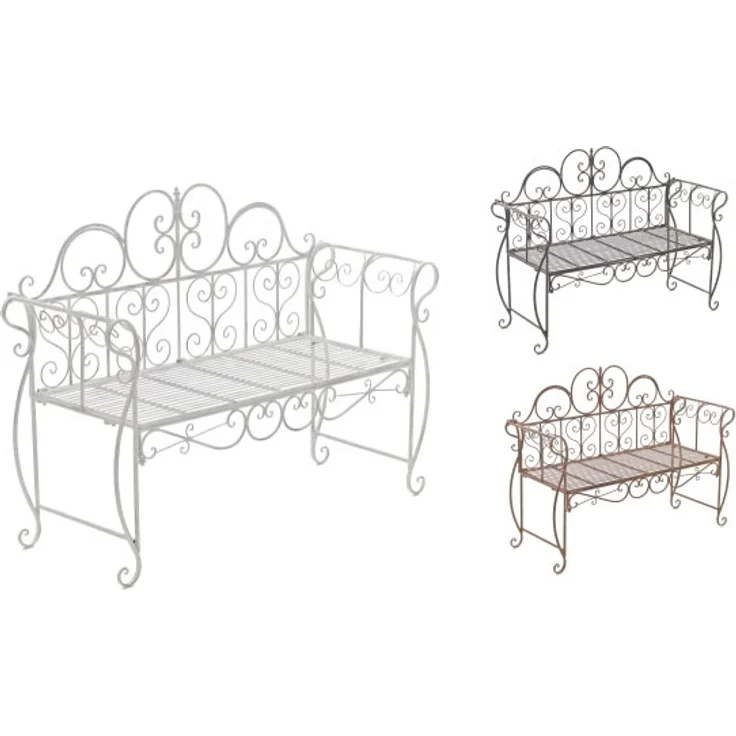 Gartenbank LENAR - Metall Bronze 128x46x94 cm | Metallbank Garten 2 Seitzer Bank Terrasse Vintage Antik Gartenbank – Bild 8