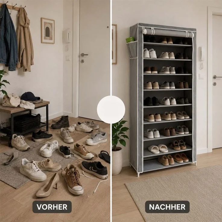 Relaxdays 2 x Schuhschrank VALENTIN hoch anthrazit – Bild 3