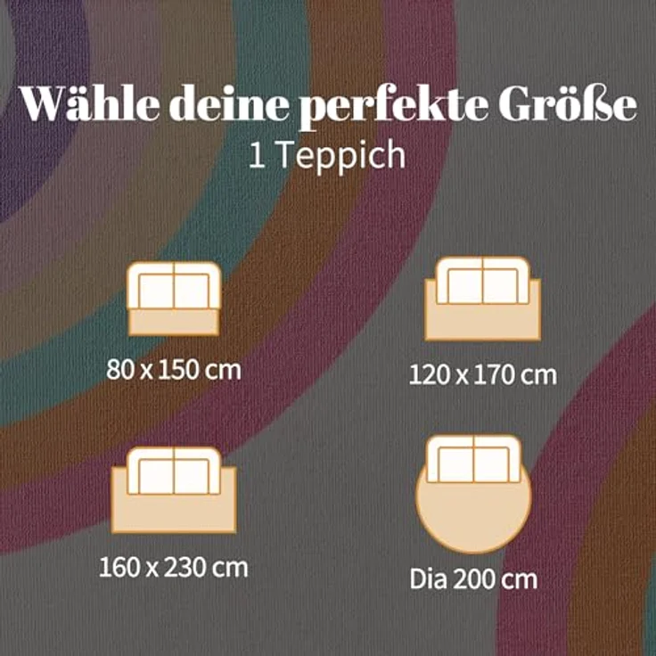 Sonive Rosa Regenbogen Teppich Kinderteppich für Junge Mädchen 80x150cm | Rutschfeste Krabbelmatte für Wohnzimmer, Schlafzimmer, Kinderzimmer – Bild 6