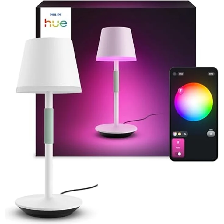 Philips 'Hue Go' Tischleuchte, weiß, White & Color Ambiance, mit Akku – Bild 1