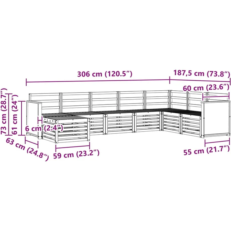vidaXL Outdoor-Sofagarnitur 8 stk. 8-Sitzer Natur Massivholz Akazie 3384710 – Bild 8