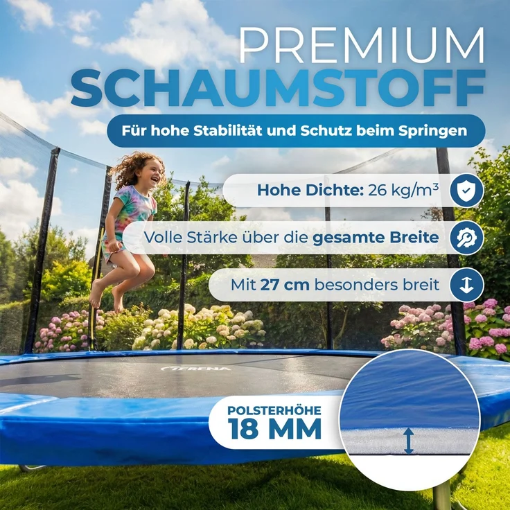 Terena Federabdeckung 244 cm Randabdeckung für Trampolin blau – Bild 3