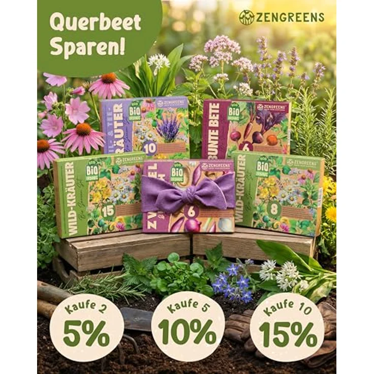 ZenGreens® - Bio Wildkräutersamen im 15er Set - 15 Wildkräuter Samen für den einfachen Anbau im Garten, Balkon oder Hochbeet - Pflanzensamen - Saatgut – Bild 10