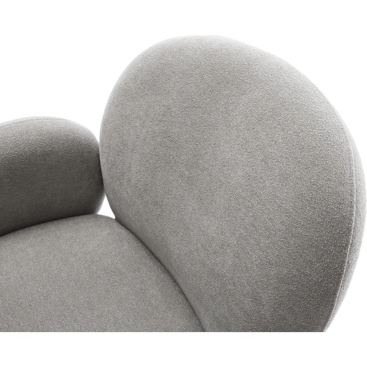 Esszimmerstuhl Nube-Flex mit Armlehnen Strukturstoff Soft Grau 4-Fuß konisch Schwarz Taschenfederkern – Bild 4