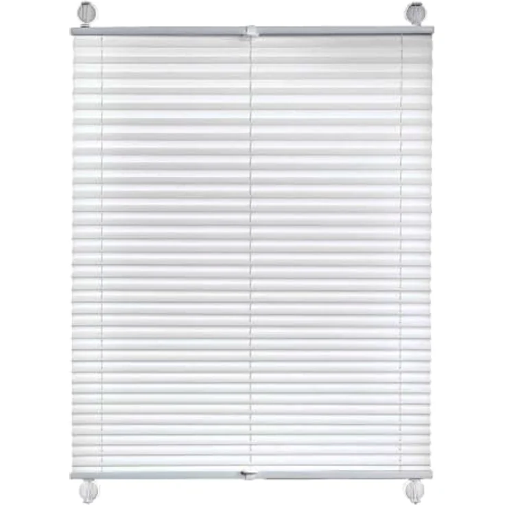 Plissee Vacufix mit Saugnäpfen, ohne Bohren, weiß 60 x 130 cm | Faltstore, Montage ohne Bohren, Ideal für Mietwohnungen und Wohnmobile, Mobiler Sichtschutz, Fester Halt auch bei Kippfenster – Bild 1