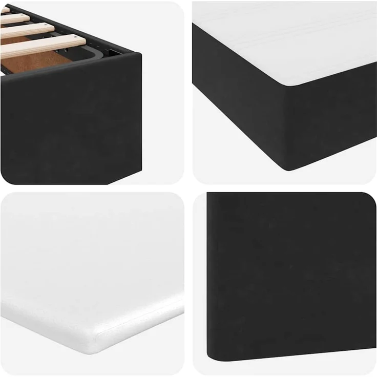 vidaXL Aufbewahrungsbett mit Kopfteil Schwarz 100 x 200 cm Samt 3370679 – Bild 12