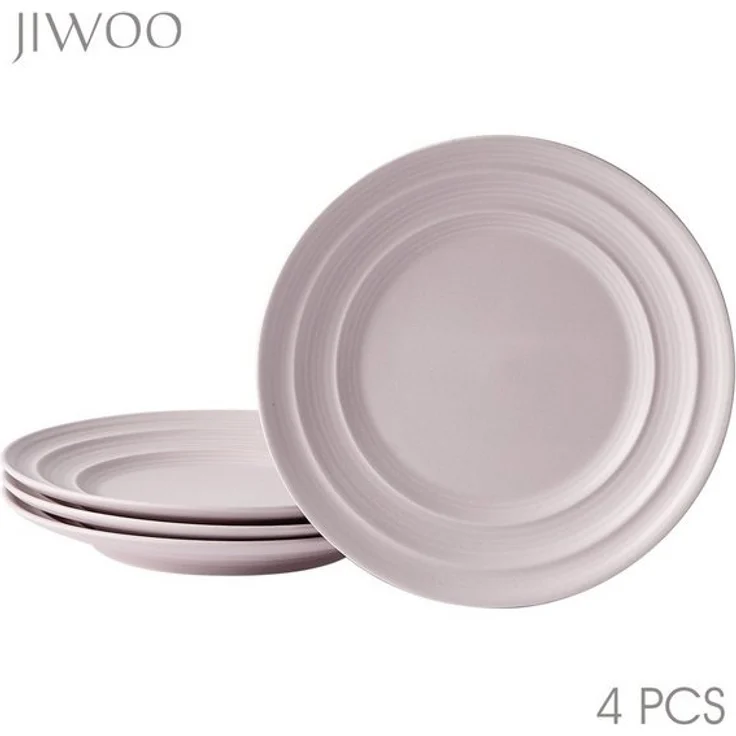 JIWOO Teller 4er Ø21,4cm, Salatteller Frühstücksteller Pastateller Dessertteller, (4 St), Keramik Hochwertiges Tellerset Lila Mikrowellen spülmaschinenfest – Bild 4