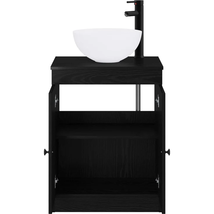 vidaXL Waschbeckenschrank Schwarze Eiche 54 x 41 x 100 cm 3404215 – Bild 3