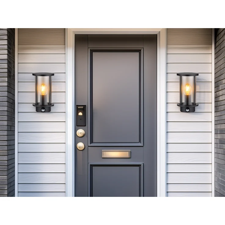 Außenwandleuchte GRACEY aus Edelstahl mit Bewegungsmelder & Rauchglas, H: 25cm – Bild 5