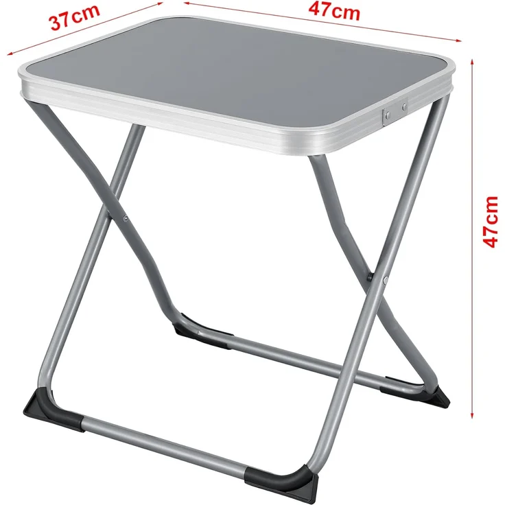 2-in-1 Campinghocker und -Tisch Barete 47x47x37 cm Grau [en. casa] – Bild 3