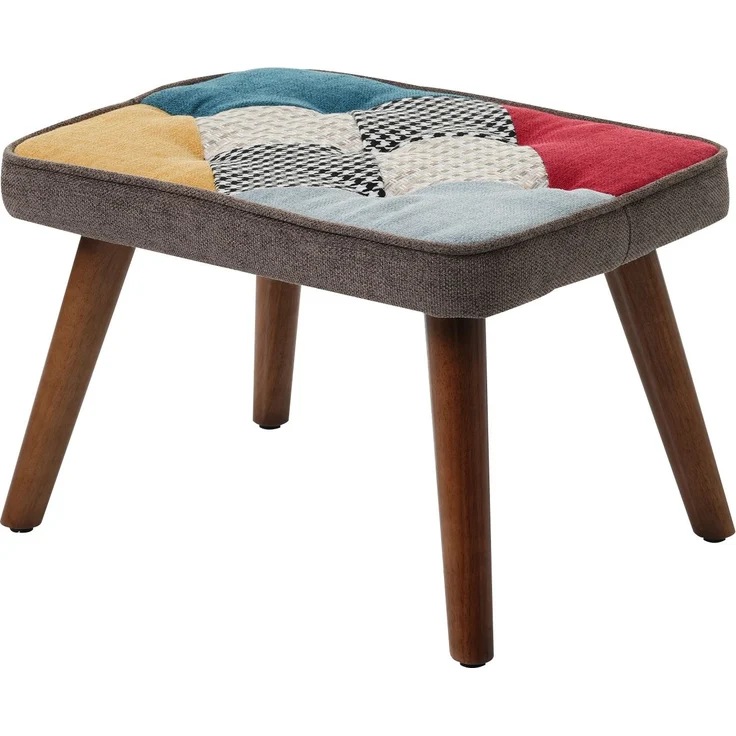 Patchwork Schaukelstuhl mit Fußhocker-Set, 88,5x69,5x50 cm & 28x50x39,5 cm, bunt – Bild 8
