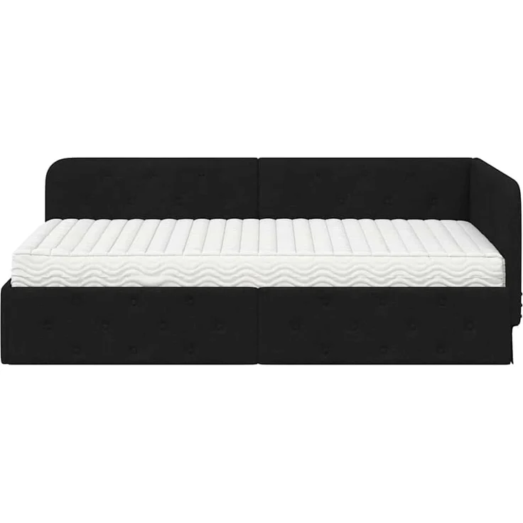 vidaXL Eckbettgestell Schwarz 90 x 200 cm Stoff 3394047 – Bild 4