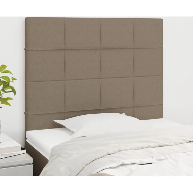 vidaXL Kopfteile 2 Stk. Taupe 90 x 5 x 78/88 cm Stoff 3116318 – Bild 1