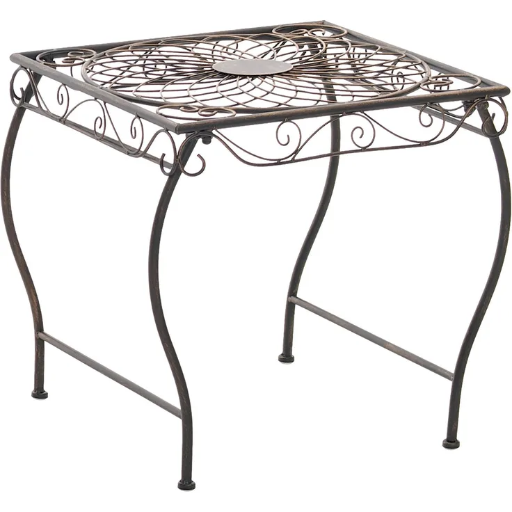 CLP Gartentisch Zarina, wasserabweisend, nostalgischer Beistelltisch im Jugendstil, bronze