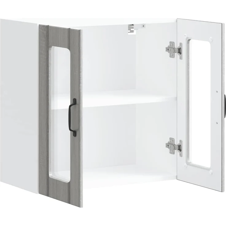 vidaXL Küchen-Hängeschrank mit Glastür Lucca Grau Sonoma Holzwerkstoff 853913 – Bild 4