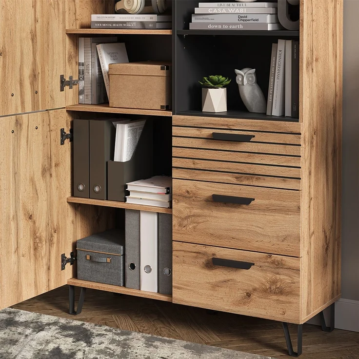 Garderobe Amber Eiche Wotan 100 x 142 cm Vicco – Bild 4