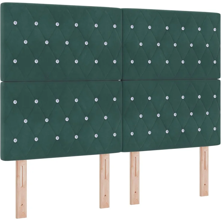 vidaXL LED-Speicherbett mit Matratze Dunkelgrün 140 x 200 cm Samt 3460077 – Bild 5
