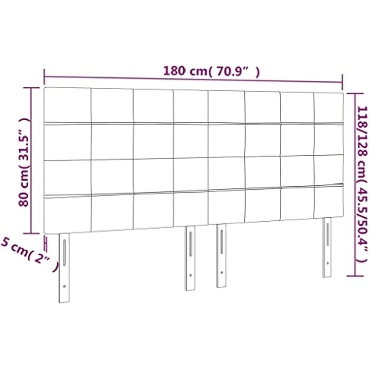 vidaXL Kopfteil Creme 180x5x118/128 cm Stoff (Art-Nr 3116351) – Bild 3