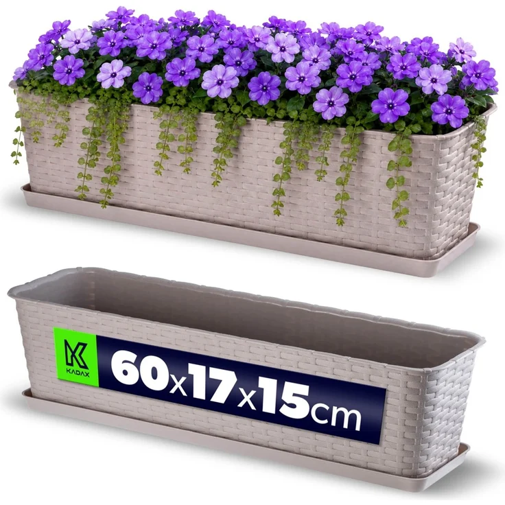 KADAX Blumentopf-Balkon-Pflanzgefäß-Ständer 60 cm Karamell – Bild 1