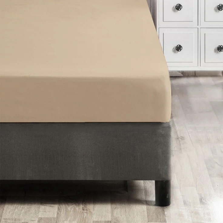 L'essentiel Maison 'Beige' Ranforce King Spannbettlaken (FR) (IT) (ES) (DE), Beige, 200+30 x 160 cm – Bild 4