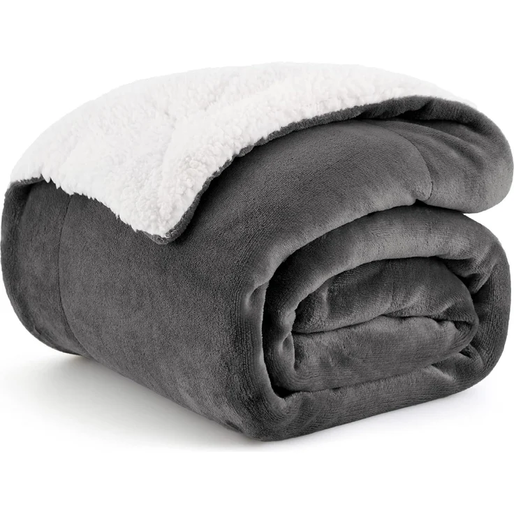 BEDSURE Decke Sofa Kuscheldecke Anthrazit - warm Sherpa Sofaüberwurf Decke, Dicke Sofadecke Couchdecke, 150x200 cm XL Flauschige Wohndecke für Couch – Bild 1