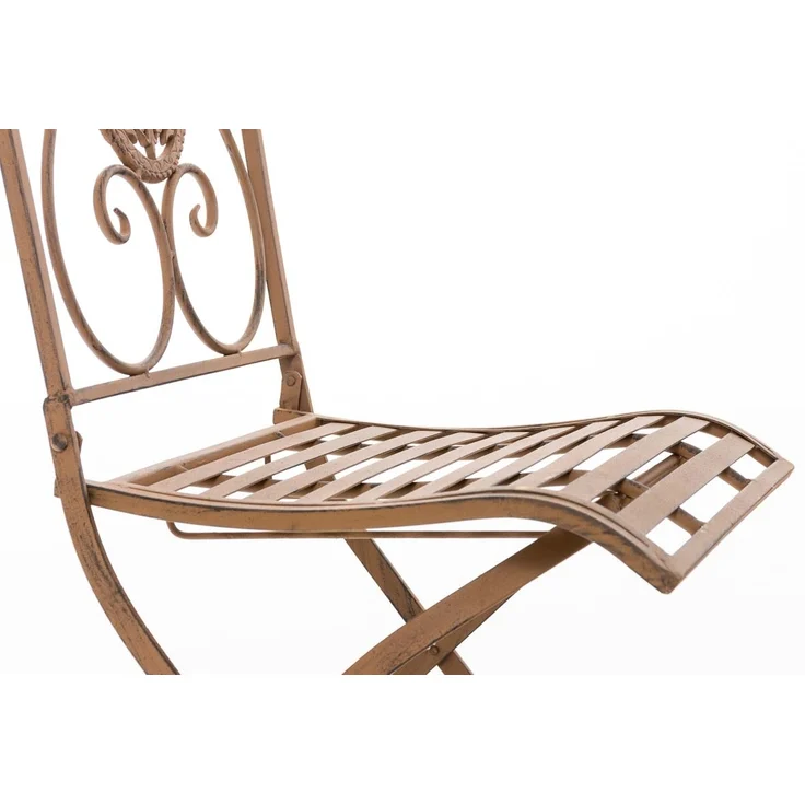 Outdoor Sitzgruppe RIZAR - Metall Antik braun 42x49x91.5 cm | Gartenmöbelset 2 Personen Metall Vintage Balkonmöbel Set Bistrotisch Terrassenmöbelset – Bild 4