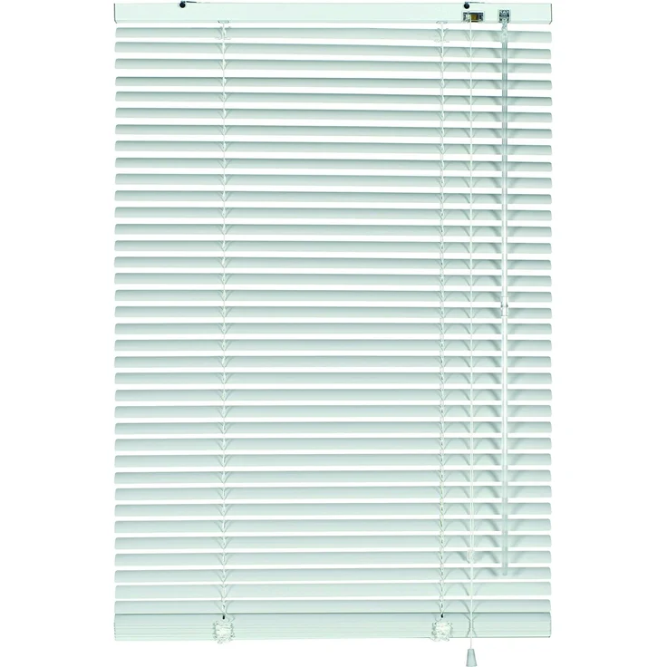 Gardinia Alu-Jalousie, Sicht-, Licht- und Blendschutz, Wand- und Deckenmontage, Alle Montage-Teile inklusive, Aluminium-Jalousie, Silber/Weiß, 80x140 cm (BxH), 33831