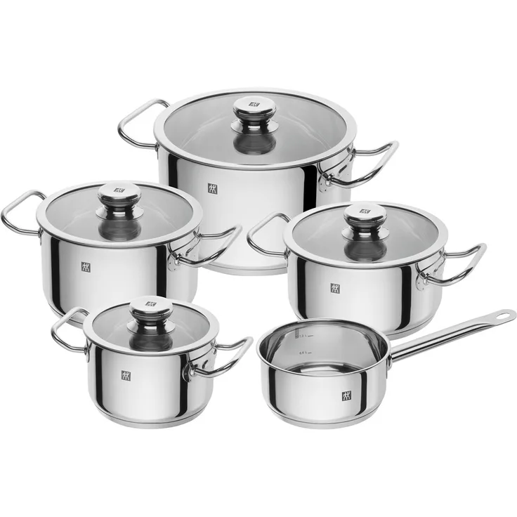 Zwilling element Set mit 5 Edelstahltöpfen mit Deckel