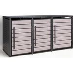 Metall Mülltonnenbox 3er Mülltonnenverkleidung 196 x 118 cm BoxyWood3 Anthrazit