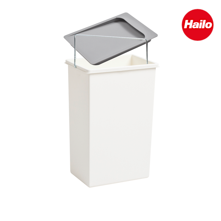 Hailo Inneneimer 1045629 weiß 10 Liter 226 x 154 x 350 mm mit Deckel – Bild 2