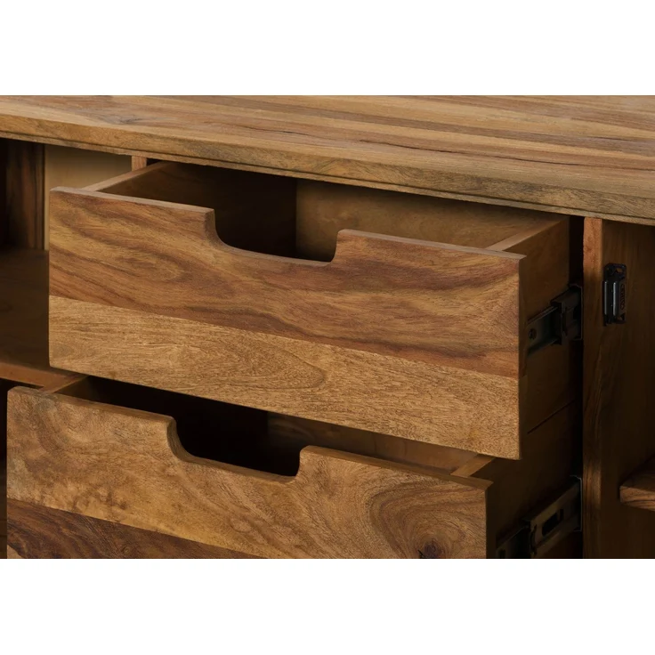 Sideboard Sheesham 134x40x65 natur sandgestrahlt lackiert MALMÖ 2 #207 – Bild 4
