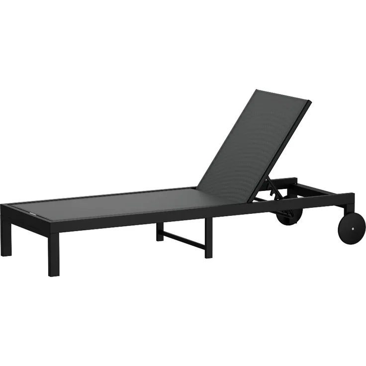 Blumfeldt Lucca Sonnenliege - Verstellbare Rückenlehne, Wetterfest & Leicht, Garten & Balkon Liegestuhl, 120kg Kapazität, Aluminiumrahmen, ComfortMesh, 5 Positionen, 8,1kg, Dunkelgrau