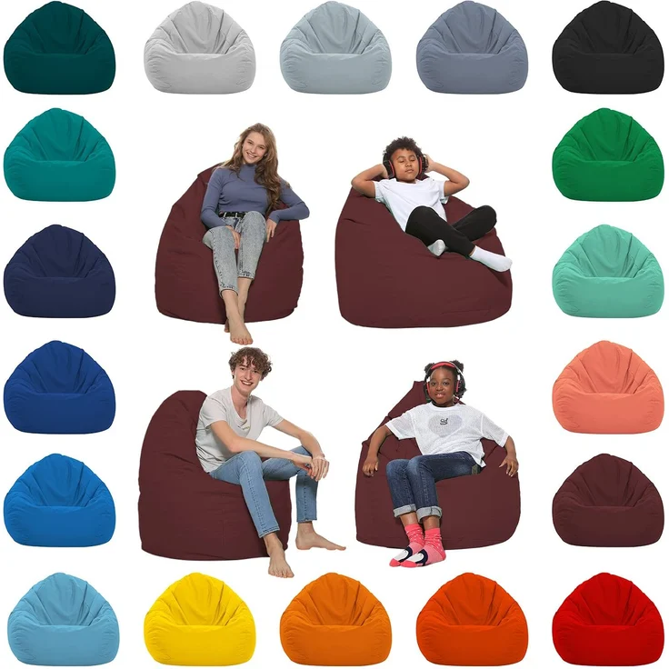 HomeIdeal - Sitzsack XXL Bodenkissen für Erwachsene & Kinder - Geeignet für Gaming oder Entspannen - Indoor wie Outdoor da er Wasserfest ist - mit EPS Perlen, Farbe:Weinrot, Größe:XL – Bild 1