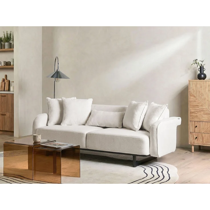 Sofa 3-Sitzer SVANEK Stoff Cremeweiß – Bild 3