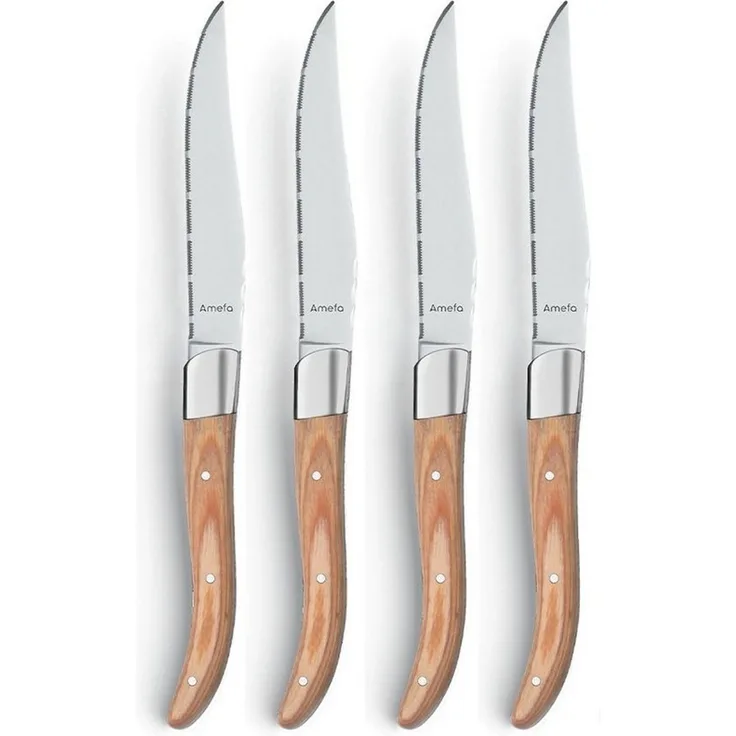 Amefa ROYAL STEAK Steakmesser Set 4-teilig holz hochglanzpoliert