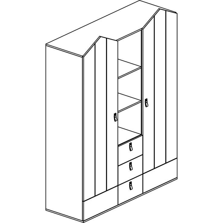 arthur berndt Kinderkleiderschrank Kleiderschrank »Roofy« 2-türig mit Soft-Close-Funktion Soft-Close Funktion – Bild 10