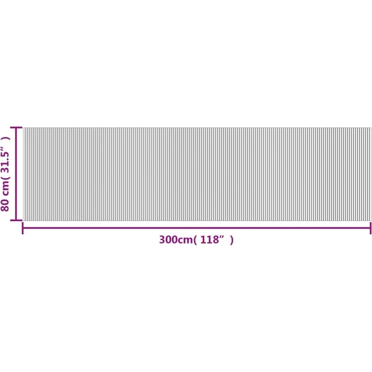 vidaXL Teppich Rechteckig Braun 80x300 cm Bambus 376782 – Bild 8