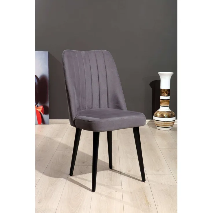 Skye Decor 'Polo - Grey' Stuhlset (4-teilig), Grau / Schwarz, 46 x 92 x 45 cm
