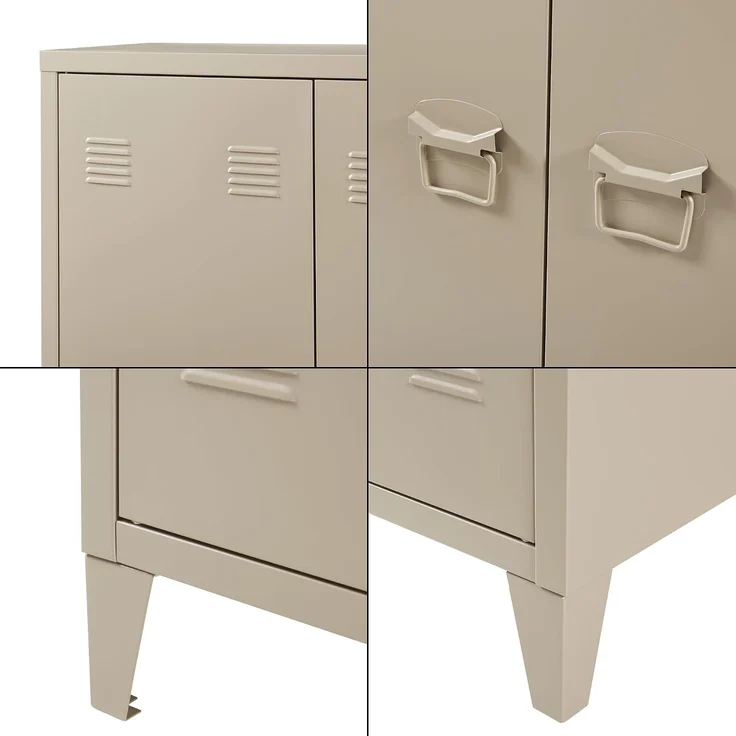 Metallschrank Oripää 110 x 75 x 33 cm Kamelfarben [en. casa] – Bild 6