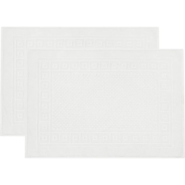 ZOLLNER Badematte, rutschhemmend, fußbodenheizunggeignet, 100% Baumwolle, rechteckig, Badematte, 100% Baumwolle, vom Hotelwäschespezialisten, mit Waffelmuster – Bild 5